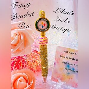 Fancy beaded pen/football season/gifts/go Steelers/
